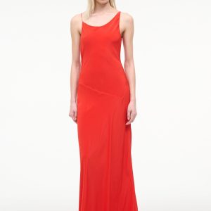 TOLUCA SILK DRESS | RED ROSE