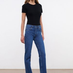 TEDDY STRAIGHT JEAN | STONE BLUE STRETCH