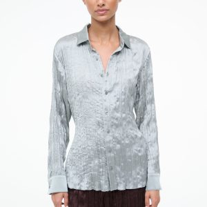 SUKI SHIRT | SILVER SAGE PLISSE