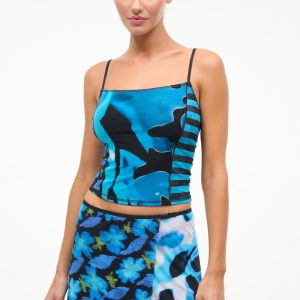 CLEO MESH TANKINI TOP | BLUE HAZE MULTI