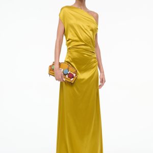 MAXI PHARE SILK DRESS | TURMERIC
