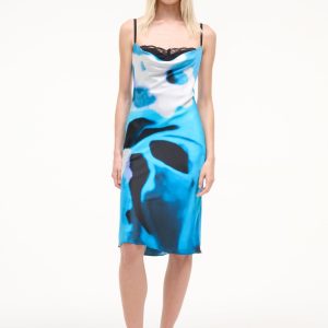 EVANGELINE SILK DRESS | BLUE HAZE