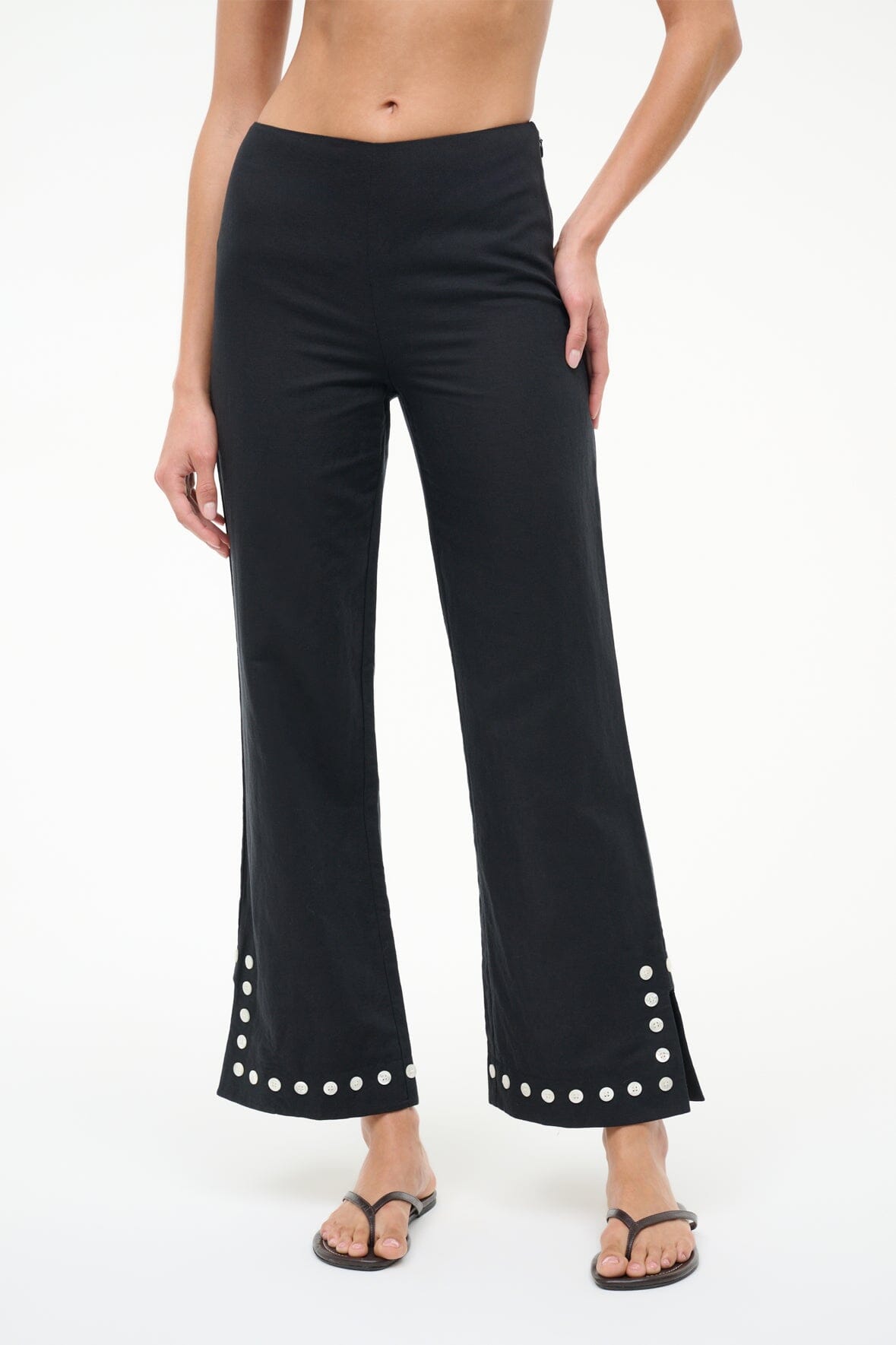 PIHA LINEN COVERUP PANT | BLACK - Image 2