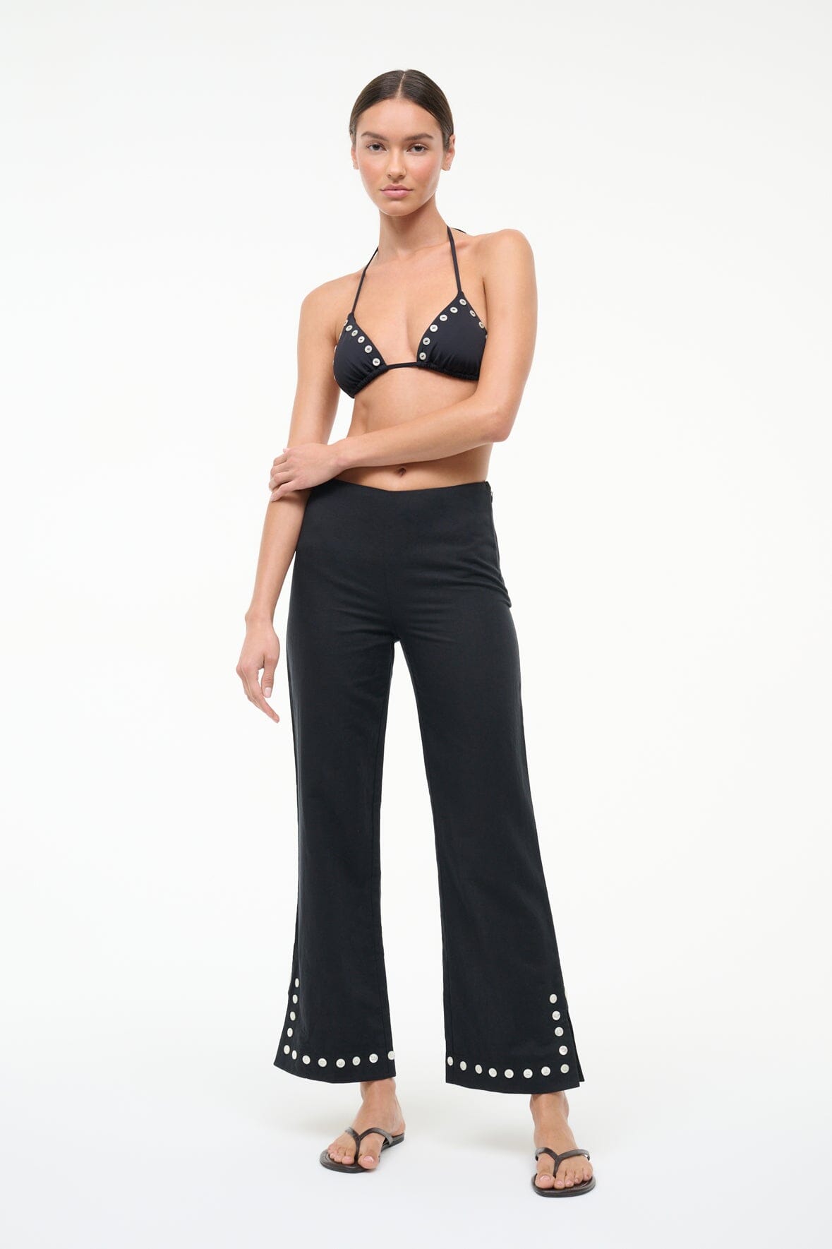 PIHA LINEN COVERUP PANT | BLACK - Image 7