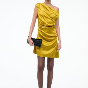 MINI PHARE SILK DRESS | TURMERIC
