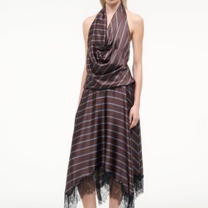 ELIRA SILK DRESS | REDONDO STRIPE