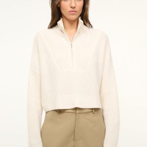 CASHMERE CROPPED HAMPTON SWEATER | IVORY