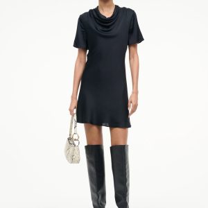 IRIS SILK DRESS | BLACK