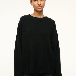 SERRANO CASHMERE RELAXED CREW | BLACK