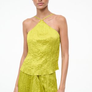 AKARI TOP | CHARTREUSE PLISSE