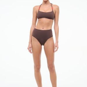 DEVON HIGH RISE BIKINI BOTTOM | DARK CHOCOLATE