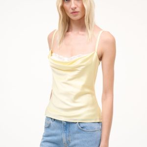 EVANGELINE SILK TOP | KEY LIME