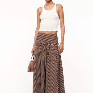 PROCIDA SKIRT | DARK OAK MICRO STRIPE