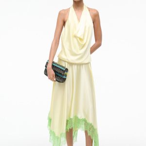 ELIRA SILK DRESS | KEY LIME SPROUT