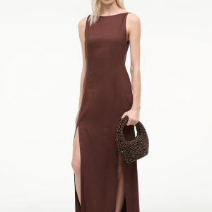 COSTA LINEN DRESS | DARK OAK