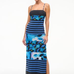 LEONA MESH DRESS | BLUE HAZE MULTI