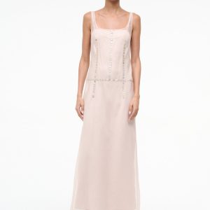 GRETA SILK DRESS | FAWN