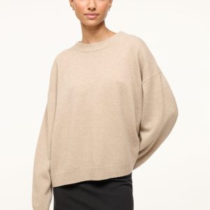 SERRANO CASHMERE RELAXED CREW | STONE
