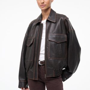 EUGENE LEATHER JACKET | DISTRESSED BROWN
