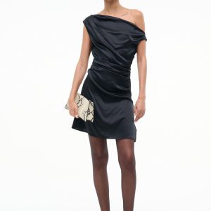 MINI PHARE SILK DRESS | BLACK