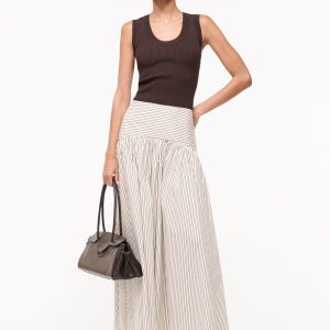 PROCIDA SKIRT | IVORY DARK OAK MICRO STRIPE