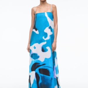 LAURA LINEN DRESS | BLUE HAZE
