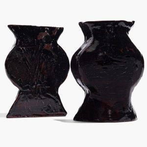 CERAMIC VASE BOOKENDS | BLACK