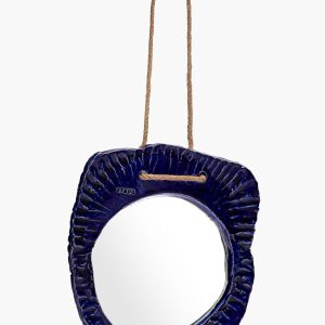 HANGING WALL MIRROR | INDIGO GLAZE