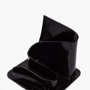 WAVY STATIONARY HOLDER | BLACK GLAZE