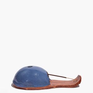 HUT INCENSE HOLDER | BLUE BURNT ORANGE GLAZE