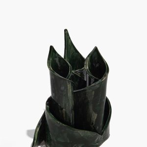 CERAMIC TRIPLE CANDLESTICK HOLDER | FOREST GLAZE