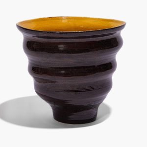 STACKED CONE VASE | BURGUNDY MUSTARD GLAZE