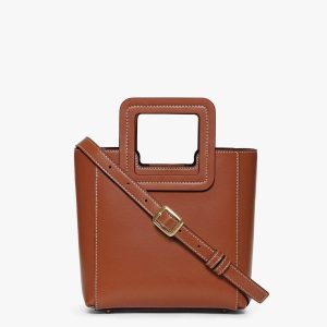 MINI SHIRLEY LEATHER BAG | SADDLE