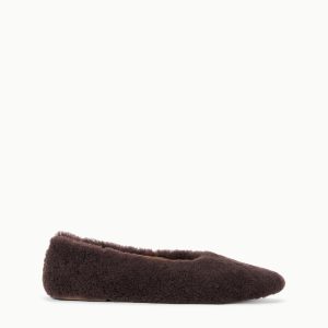 ALBA BALLET FLAT | ESPRESSO SHEARLING