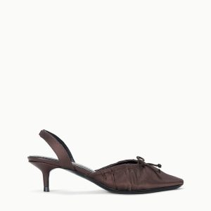 ALBA BALLET SLINGBACK | ESPRESSO SATIN