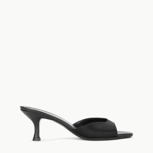 BRIGITTE SATIN MULE | BLACK