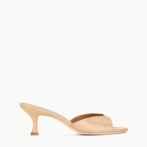 BRIGITTE SATIN MULE | CAMEL