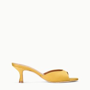 BRIGITTE SATIN MULE | GOLDENROD