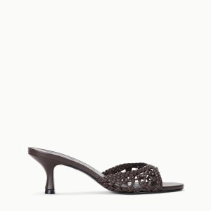 BRIGITTE LEATHER MULE | ESPRESSO KNOTTED