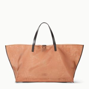 CHRISTOS LARGE MESH TOTE | CAMEL