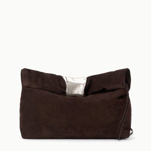 CUFF CLUTCH | ESPRESSO SUEDE