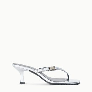 FLYNN KITTEN HEEL | SILVER