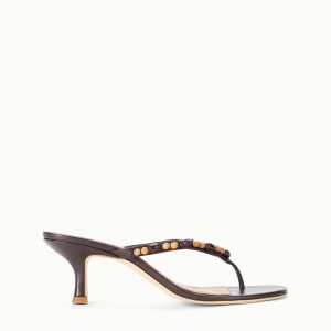 FREJA KITTEN HEEL | WOOD BEADS