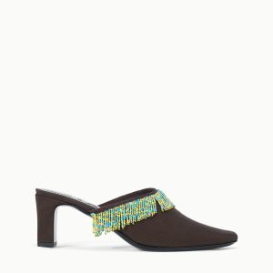 JOANNA KITTEN HEEL MULE | ESPRESSO