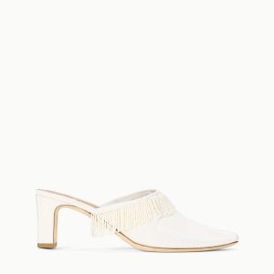 JOANNA KITTEN HEEL MULE | IVORY