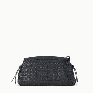 MAUDE CONVERTIBLE CLUTCH | BLACK WOVEN