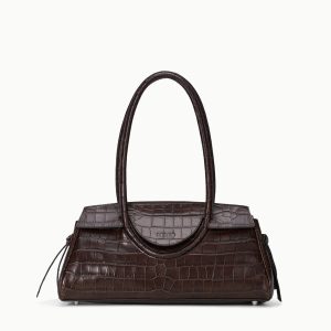 MAUDE SHOULDER BAG | ESPRESSO CROCO