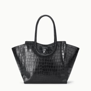 MAUDE TOTE BAG | BLACK CROCO