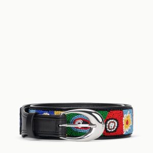 MOON BUCKLE BELT | BEADED MILLEFIORE