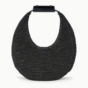 MOON RAFFIA BAG | BLACK RAFFIA